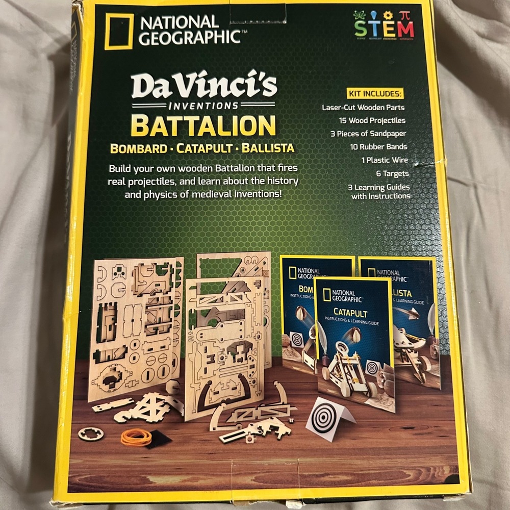 National Geographic Da Vinci Inventions Battalion STEM Kit Catapult Ballista